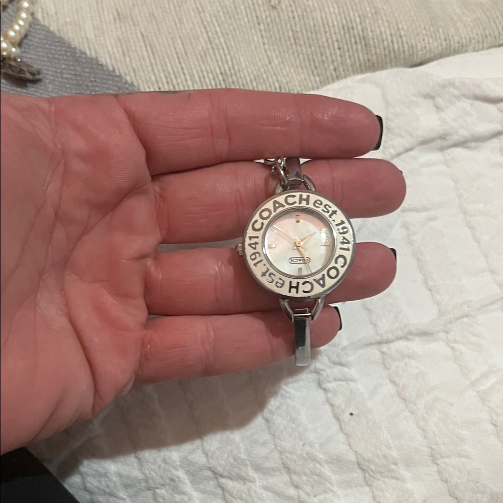 Coach Silver and Cream Watch